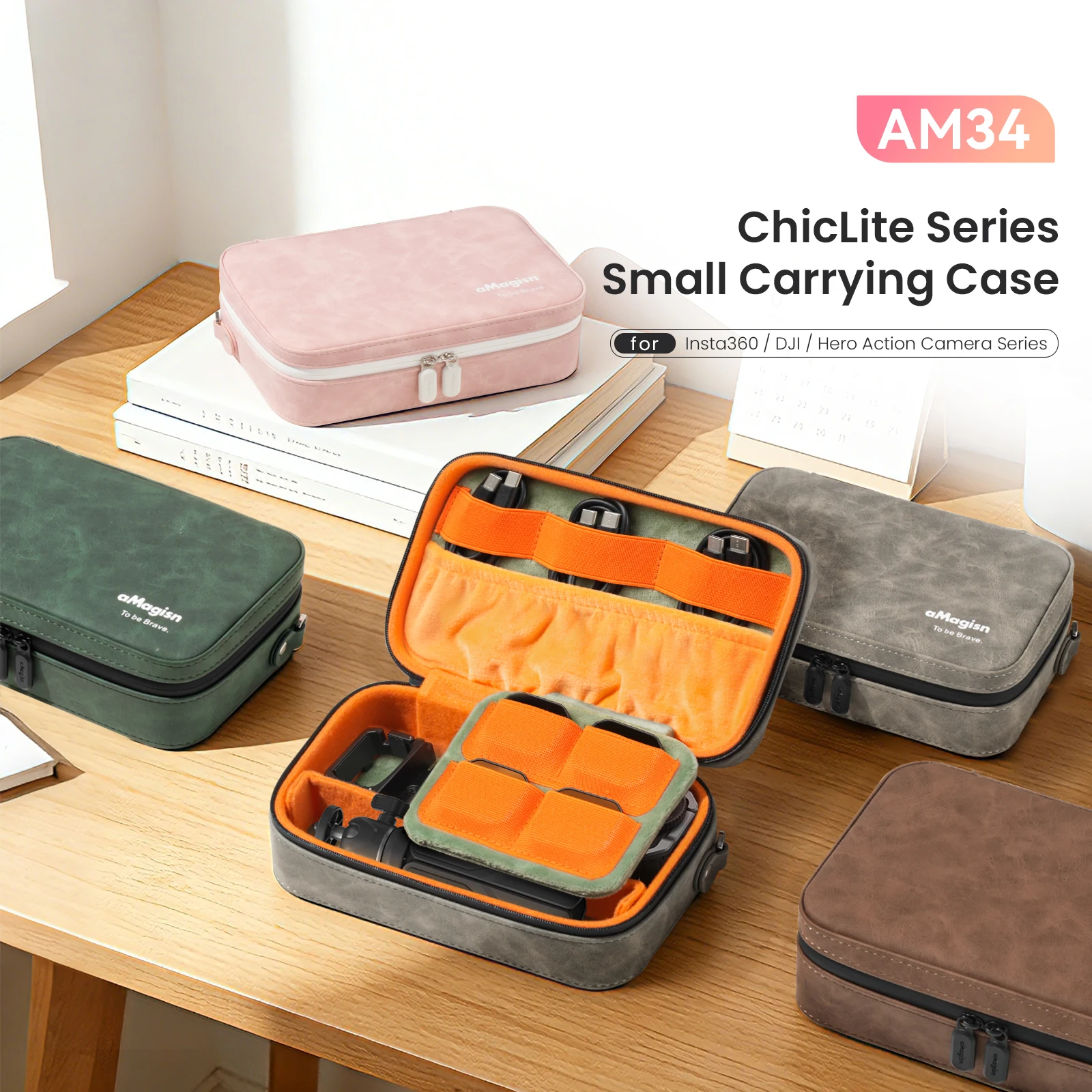 Carrying Case for DJI Insta360 Hero Action Camera Portable Travel Storage Bag for Adventure Combo Accessories