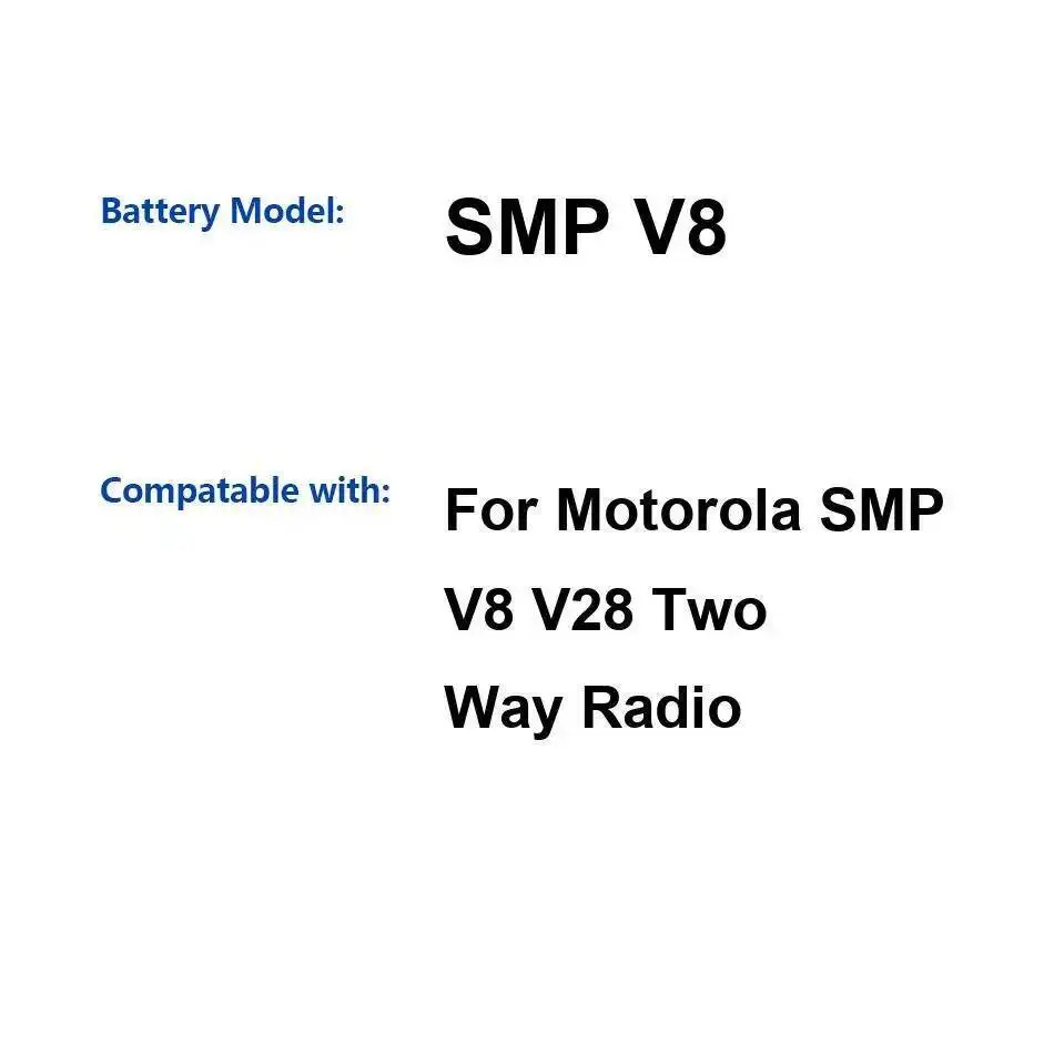 

Батарея рации для Motorola Smp V8 V28, двусторонняя радиосвязь 1300 мАч, хорошая низкотемпературная производительность