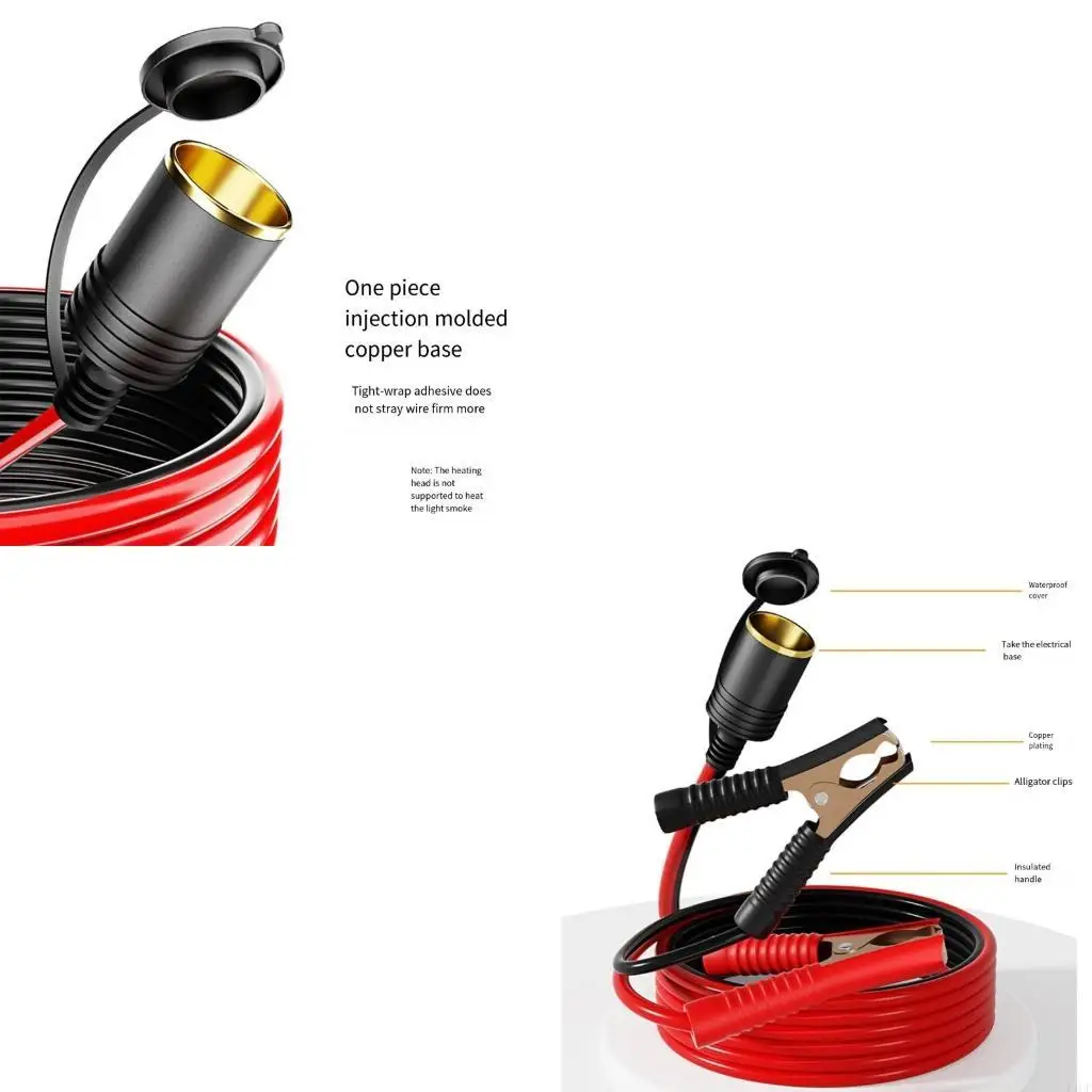 F1CF Portable Battery Clamp To Cigarettes Adapter For Reliable Power Supply
