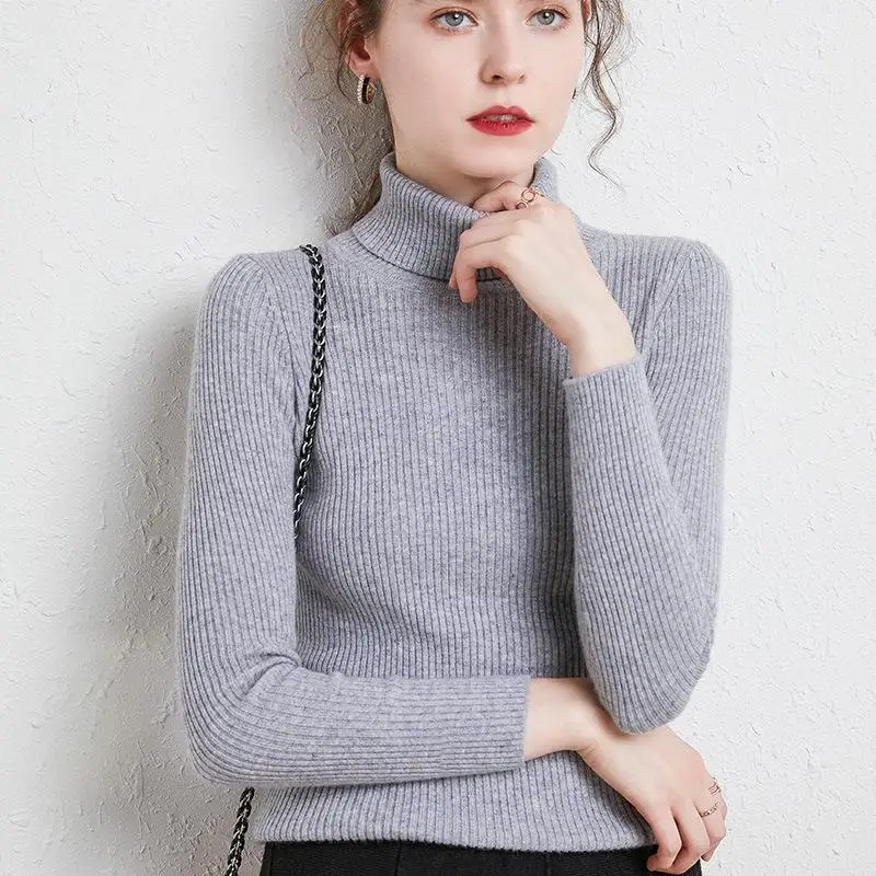 

Women Fall Turtleneck Sweater Knitted Soft Pullovers Jumpers Basic Soft Sweaters For Women 2025 Autumn Winter