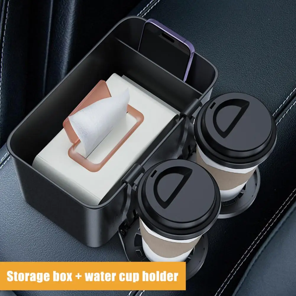 

Car Clutter Organizer Storage Box for Car Versatile Car Storage Box with Dual Cup Holders Organize Glassware Towels This