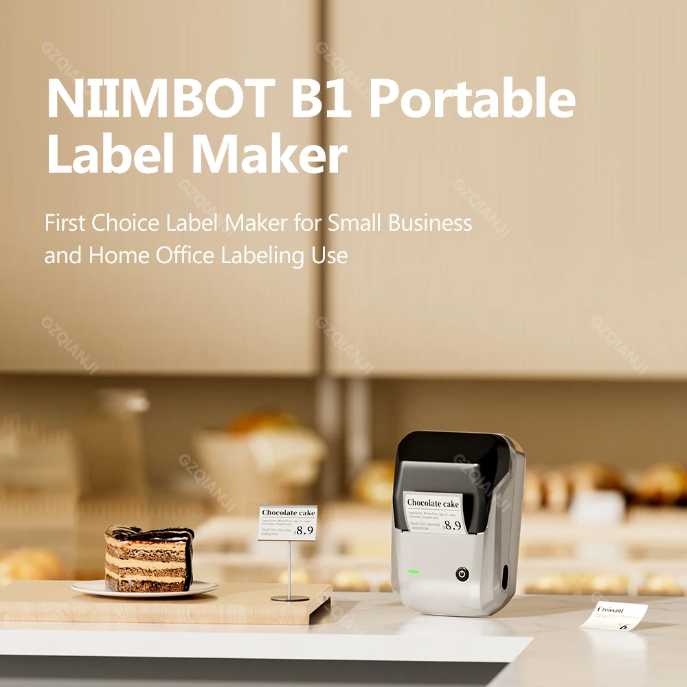 Niimbot B1 Mini Portable Thermal Printer Self-Adhesive Sticker Label Maker Pocket Labeling BT Wireless Home Travel Office Use