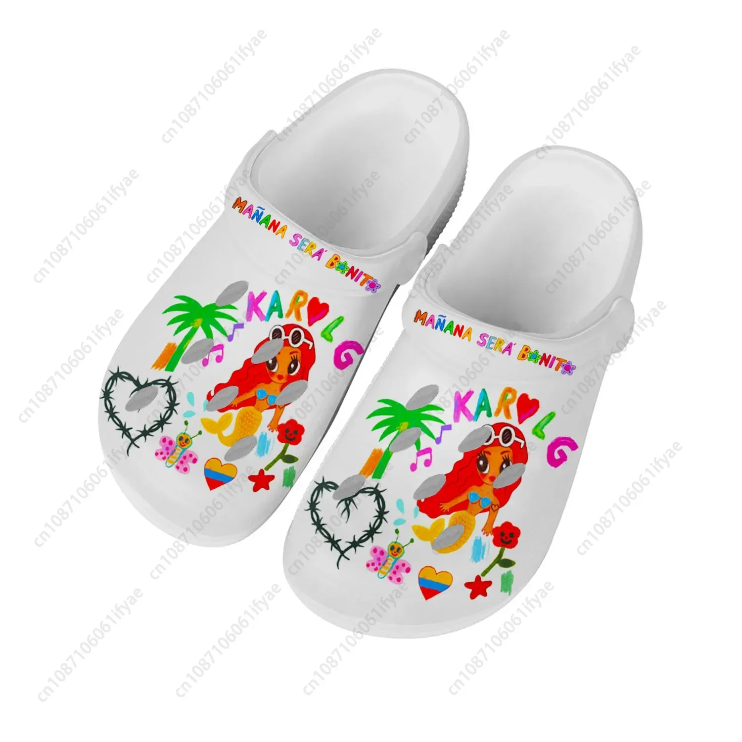 

Дышащие садовые сабо-шлепанцы с отверстиями для мужчин, женщин и подростков, в стиле Karol G, для дома, пляжа и активного отдыха, с возможностью индивидуального дизайна