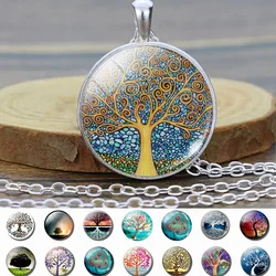 Fashion Tree of Life Necklace Vintage Art Photo Pendant Glass Cabochon Jewelry Life Tree Necklaces Party Gifts Dropshipping