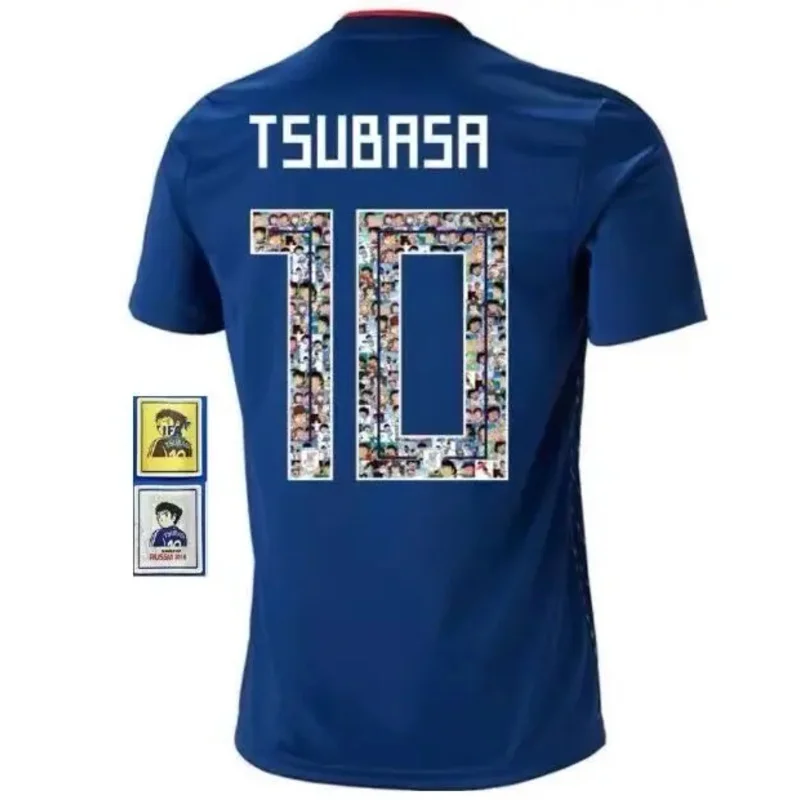 Captain Tsubasa Football Clothing Sets JFA Tsubasa Ozora Blue Cartoon Printing Soccer Jersey Suit For Adult