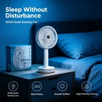 Ventilateur de bureau portatif rechargeable par micro USB, 1200mAh, 3 vitesses, ventilateur de refroidissement portable avec base détachable pour bureau, voyage, chambre à coucher, WD55 1