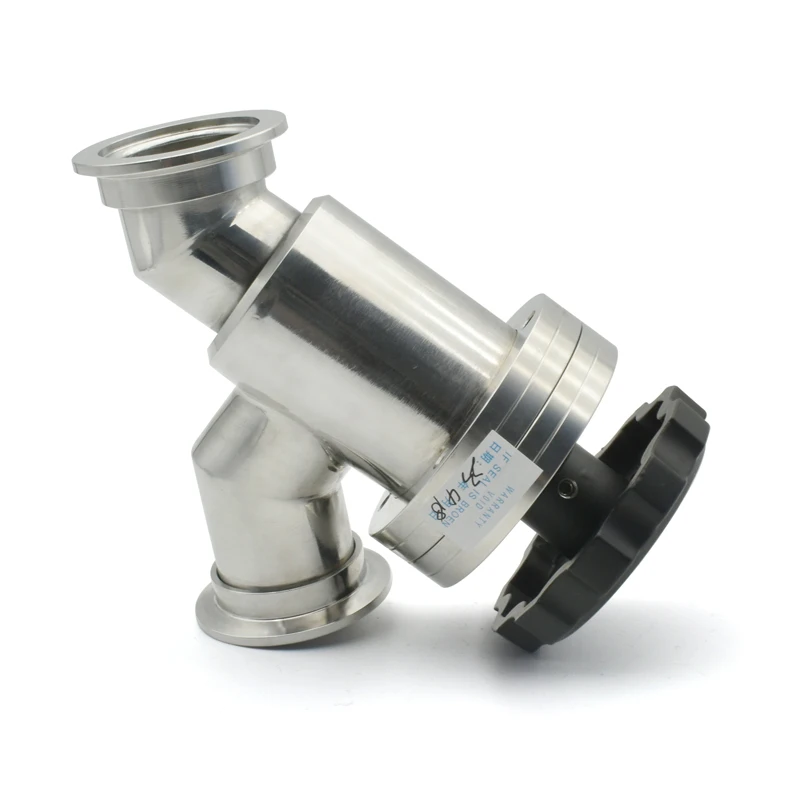 Manual High Vacuum Flapper Valve KF16 KF25 KF40 KF50 KF Vacuum Stainless Steel Angle Valve Y Type