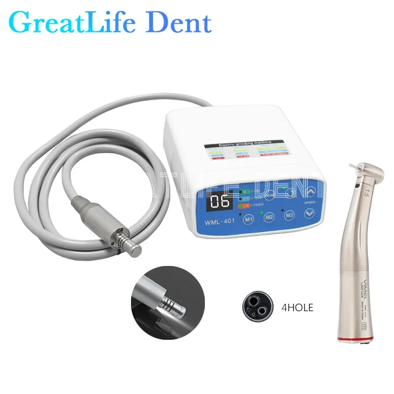 

Dental Brushless Led Micro Motor Electric Machine Internal Water Spray E-type With 1:1+1:5 Fiber Optic Contra Angle Handpiece