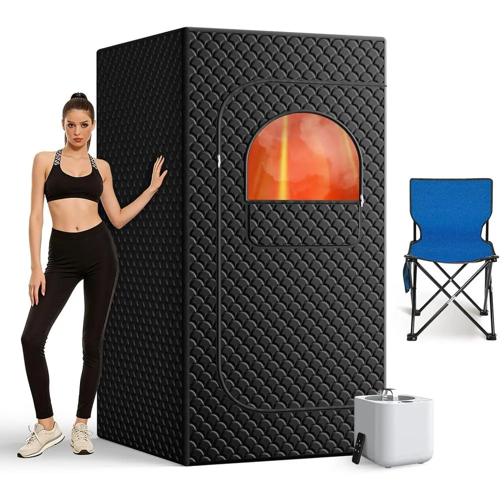 

Portable Sauna Box for Home, Personal SPA Steam Sauna with 10 Min Fast Heating & 9 Levels Heat, Warm Sauna Tent with 3L/1200W St
