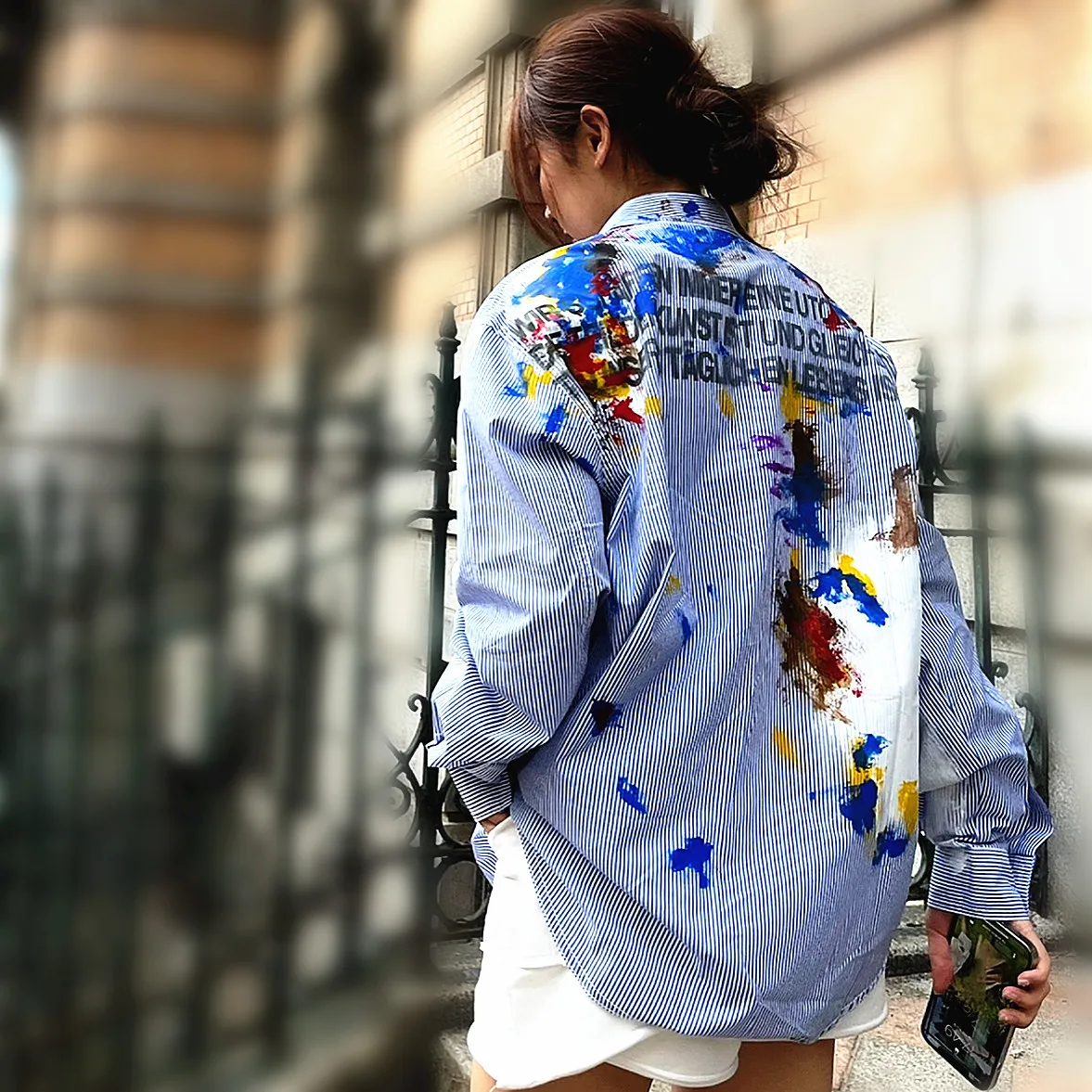 Oversize Chic New Women Loose Spring Long Street Shirts Letters Graffit Print Ladies Blouses Party Blouses Casual Shirts NZ115