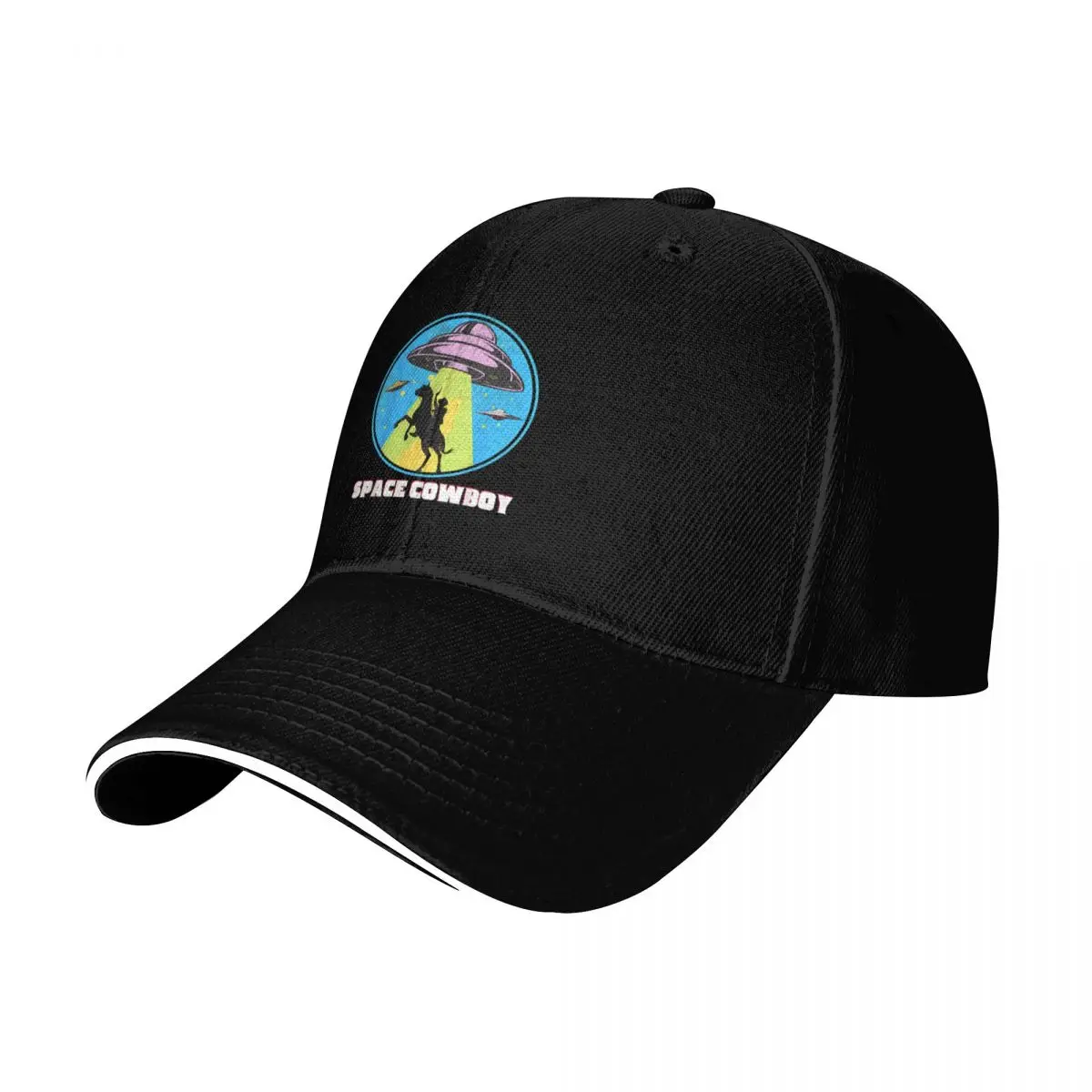 Space Cowboy - Cowboy Alien Spaceship Abduction Vintage Distressed Western Baseball Cap Men Women Casual Summer Sport Sun Cap