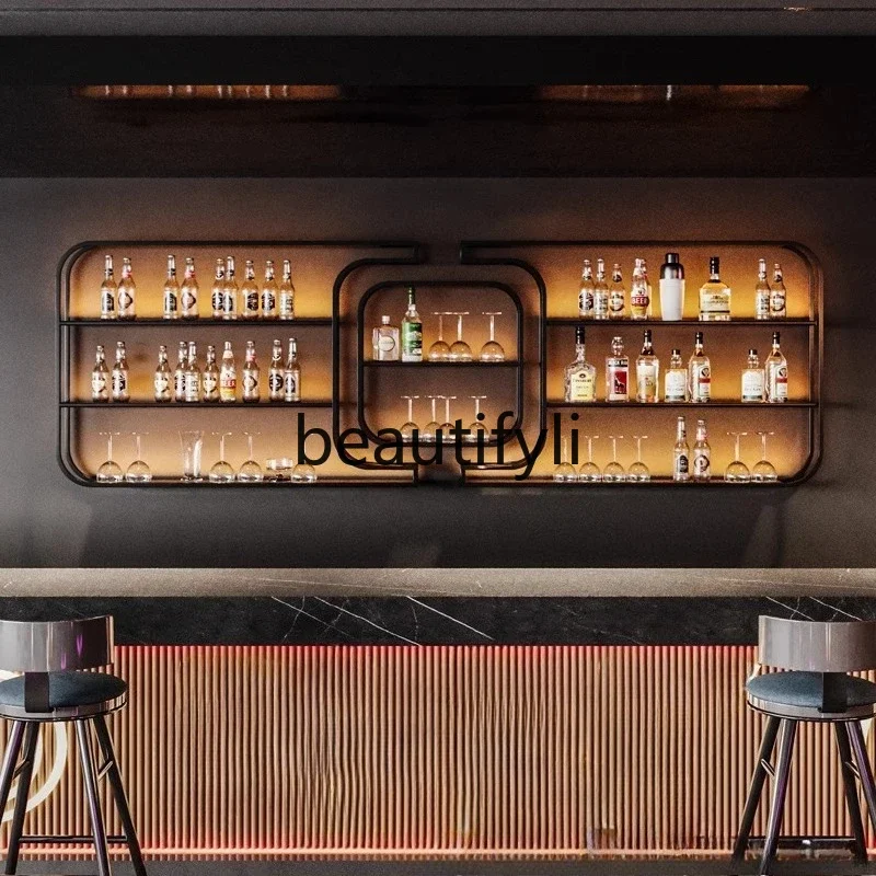 X Bar Counter Wine Rack Wall-Mounted Against Wall Wine Display Rack Storage Shelf