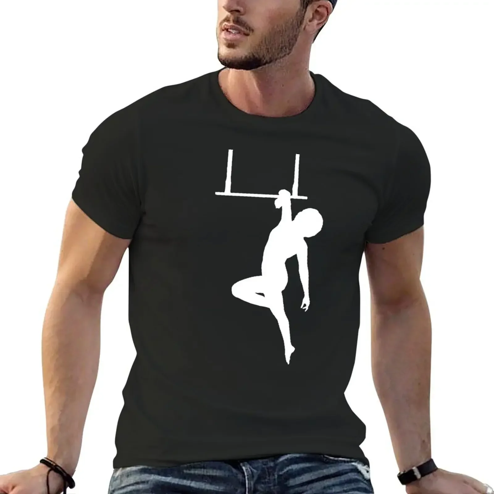 Aerialist on Trapeze Silhouette Woman T-Shirt rapper graphic tees Blouse mens designer t shirt