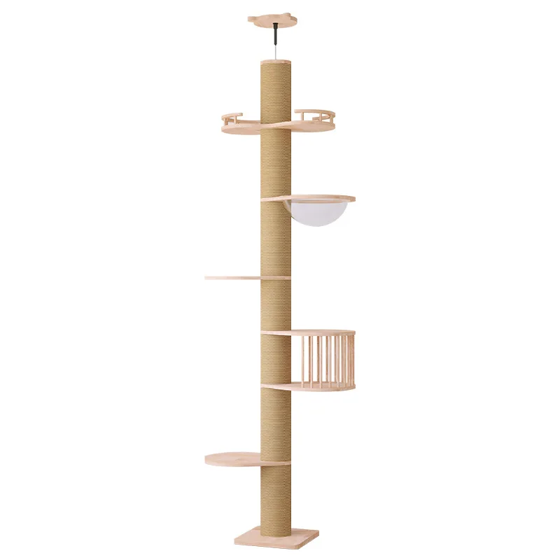 

Tongtian pillar cat climbing frame solid wood sisal column cat tree household multi-layer jumping