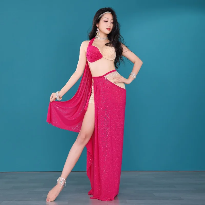 

Customized Sexy Belly Dance Costumes Women's Long Skirt Performance Costume Set Practice Outfit Bras and Skirt