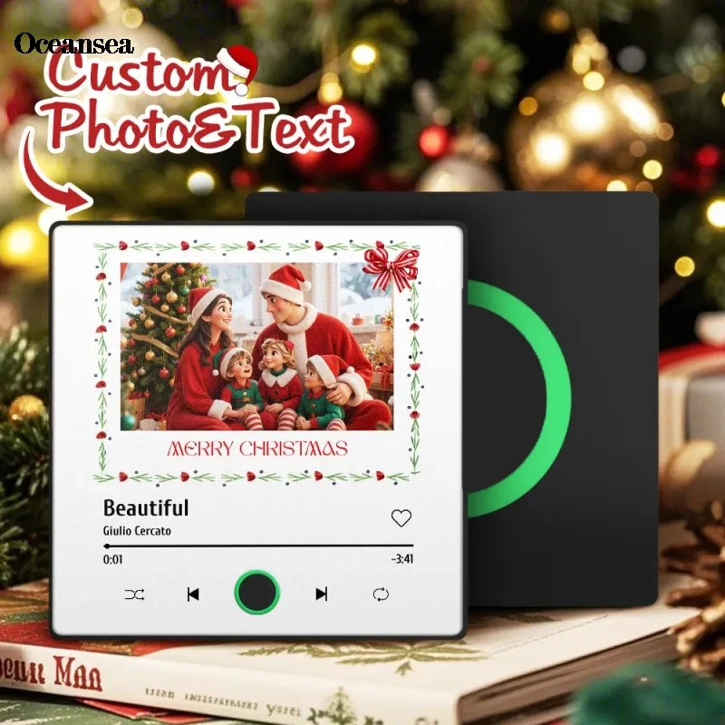 

Индивидуальный фото-музыкальный магнит на холодильник с рамкой, персонализированные магниты на холодильник, лучший подарок на Рождество 2025 г.