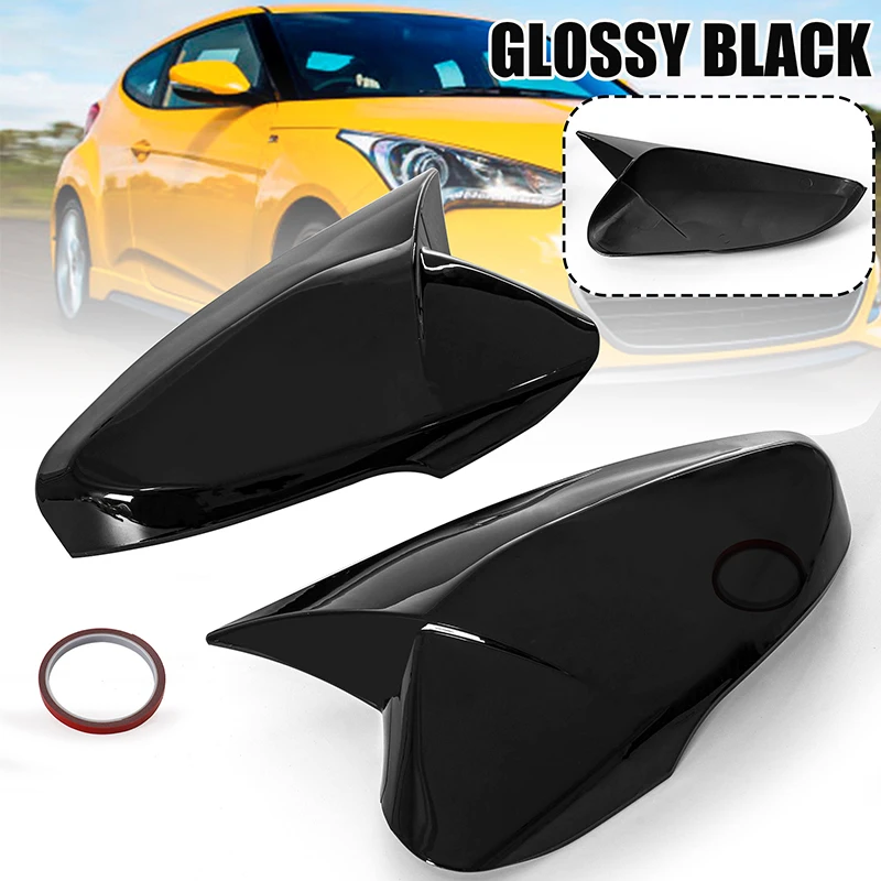 Rhyming For Hyundai Veloster 2012-2017 Car Rear View Mirror Cover Exterior Accessoire Ox Horn Side Reverse Cap Trim Carbon Fiber