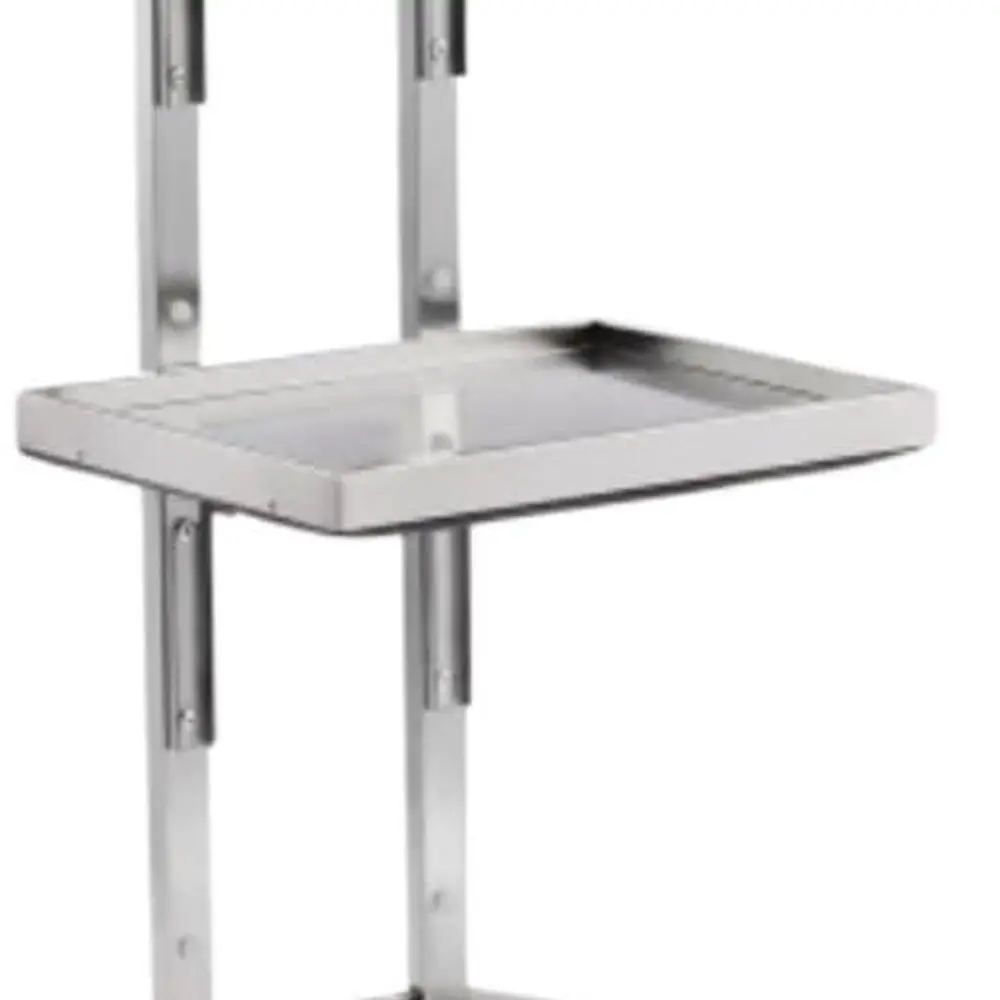2-Tier Folding Stainless Steel Salon Trolley with Wheels, Storage Cart for Beauty Equipment (40x30x86cm)