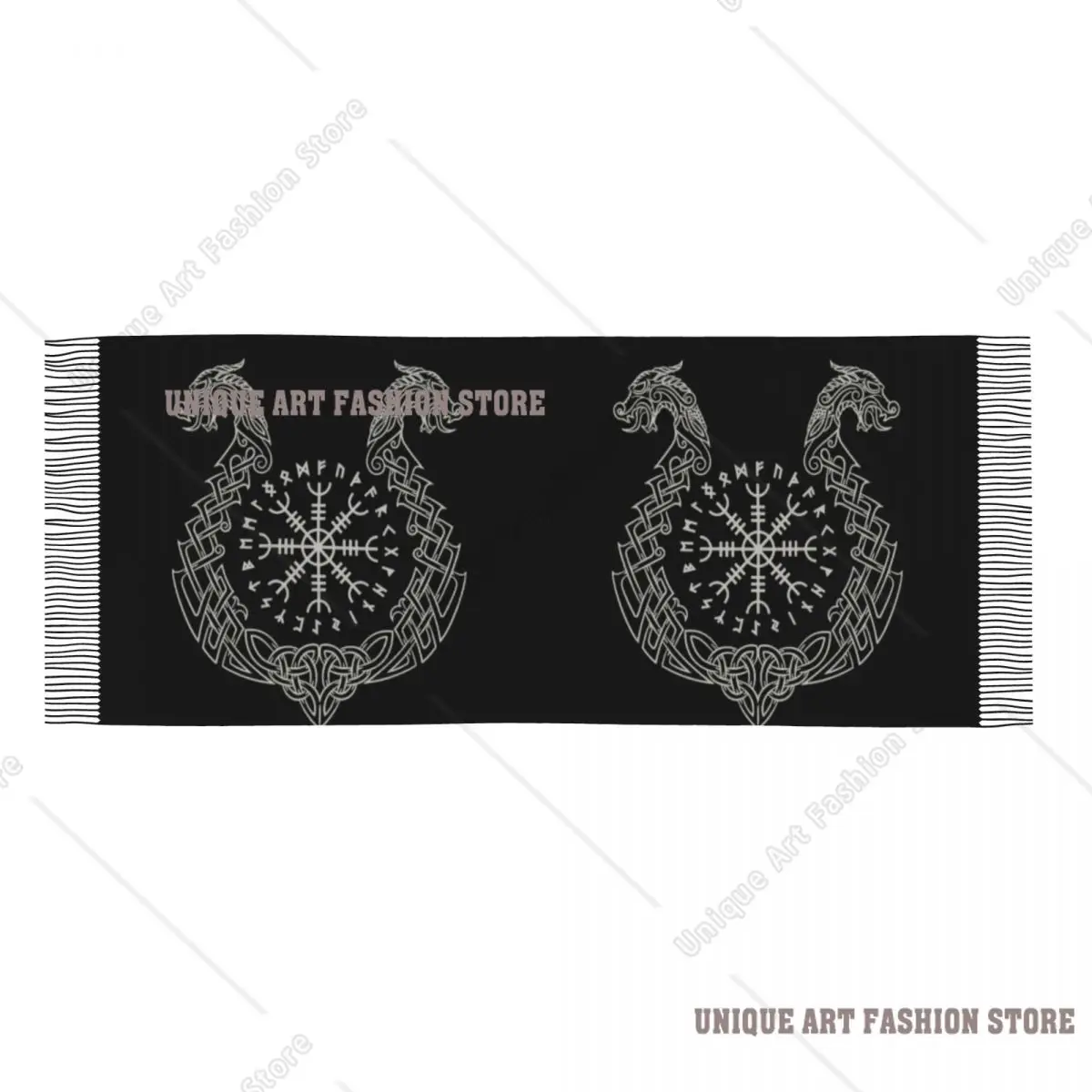 الفايكنج هيلم أوف عوي شرابة وشاح المرأة لينة نورس البوصلة شال التفاف سيدة الشتاء الخريف الأوشحة #5