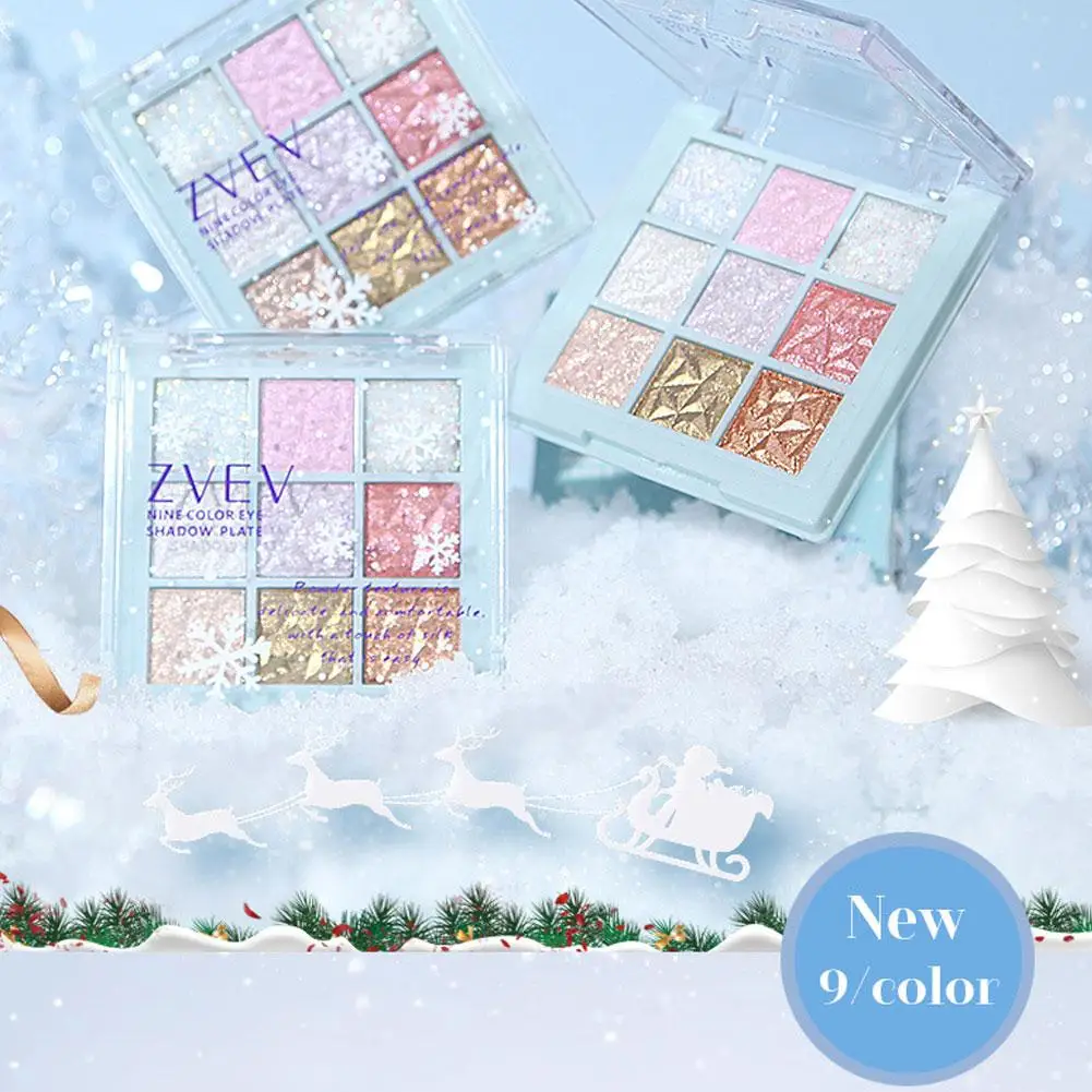 9 Colors Eyeshadow Highlight Silkworms Blusher Palette Blue Eye Pink Waterproof Shining Shadow Comestics Snowflake Y7n5