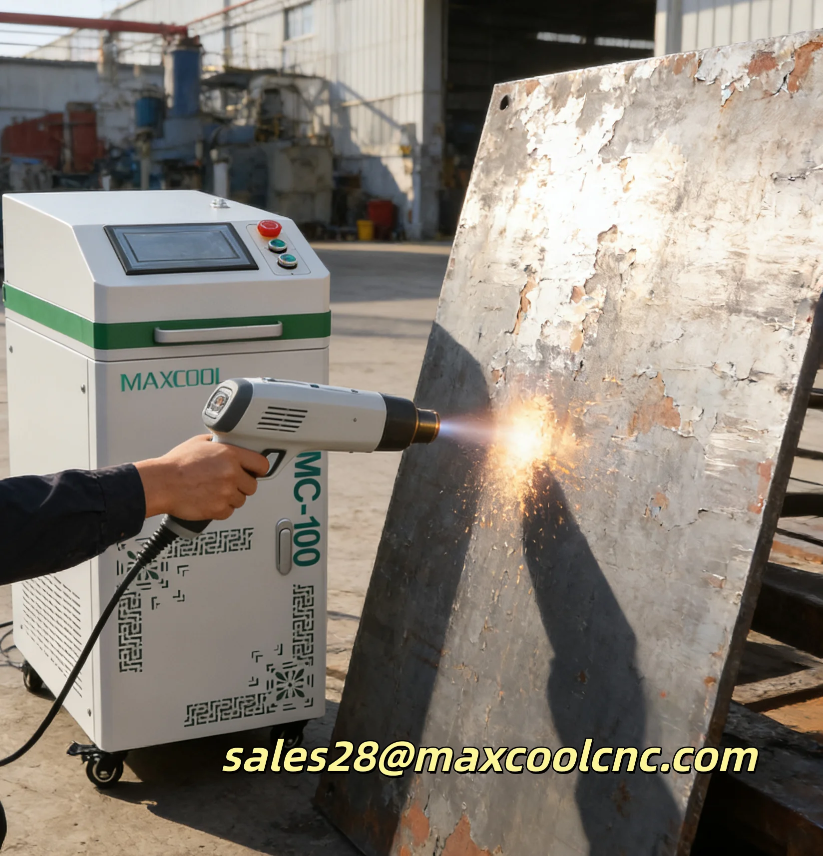 

Maxcool Standard Style 100/200W Rust Removal Paint Laser Cleaning Machine Manufacturer Sells Pulse Laser Rust Removal Machine