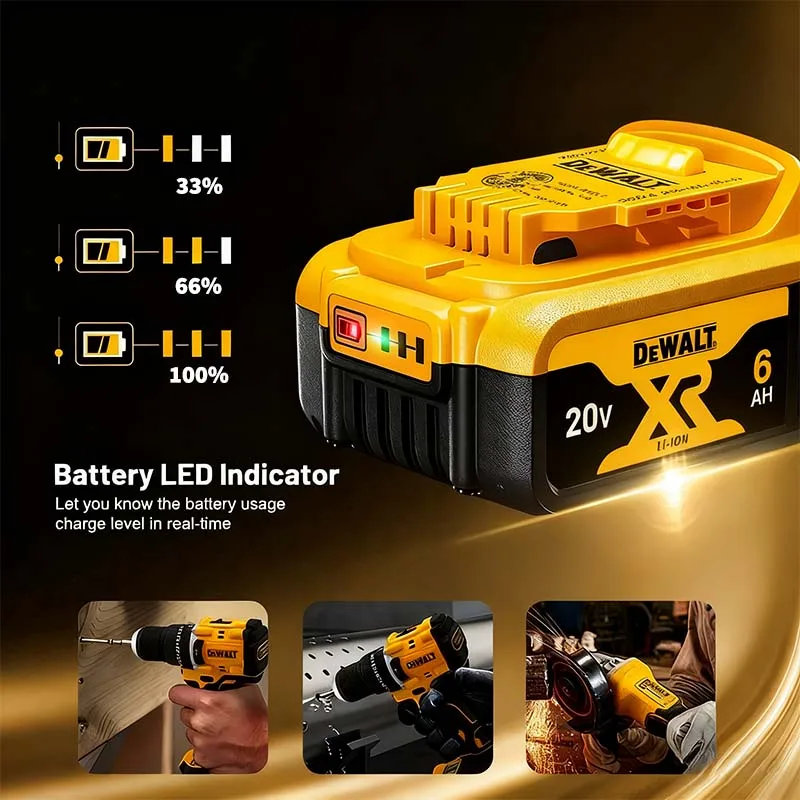 ل XR ديوالت 18 فولت/20 فولت 6.0Ah ليثيوم أيون أدوات كهربائية بطارية 5Ah 20 فولت شاحن بطارية كومبو DCB205 ، DCB206 ، DCB202 ، DCB1104 مجموعة شاحن
