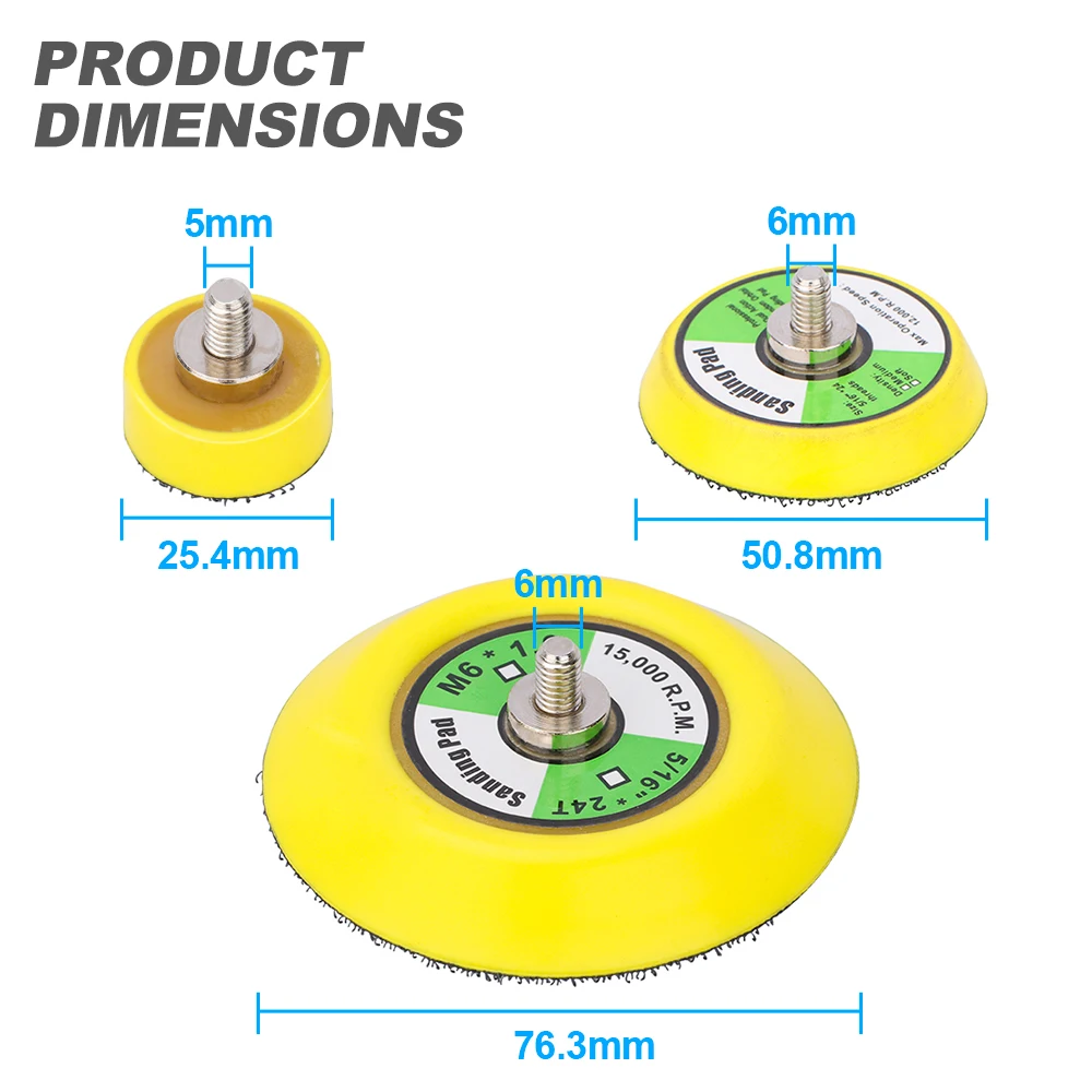 1/2/3 inch Backer Polishing Pad Hook & Loop Buffing Pad Sanding Disc for Electric Drill Polisher Grinder Grinding Tool