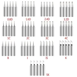 Puntas de soldador de 900M-T, puntas de soldadura sin plomo, IS/I/B/K/SK/2.4D/3.2D/1C/2C/3C/4C, juego de 5 unidades