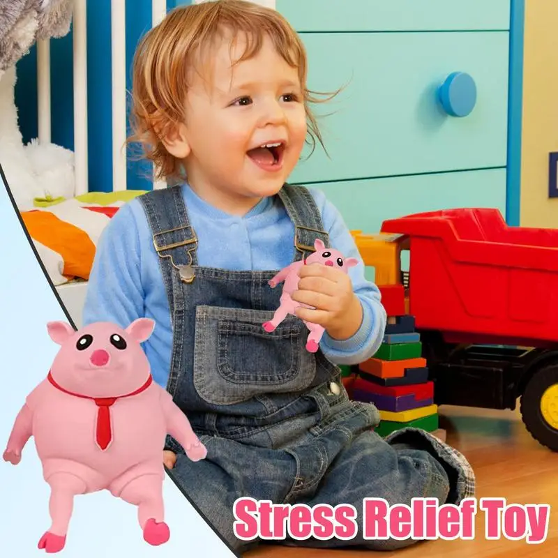 Creative Funny Pink Pig Squishy Stress Relief Decompressions Toy Cute Squeeze Animal Little Hog Doll Pinch Fidget Toy Gifts