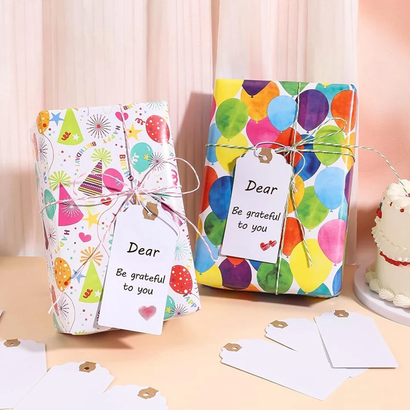 120 Pack Tags With Elastic String Marking Hang Tags With String Attached Reinforced Hole Writable Tags 4.76X2.36Inch