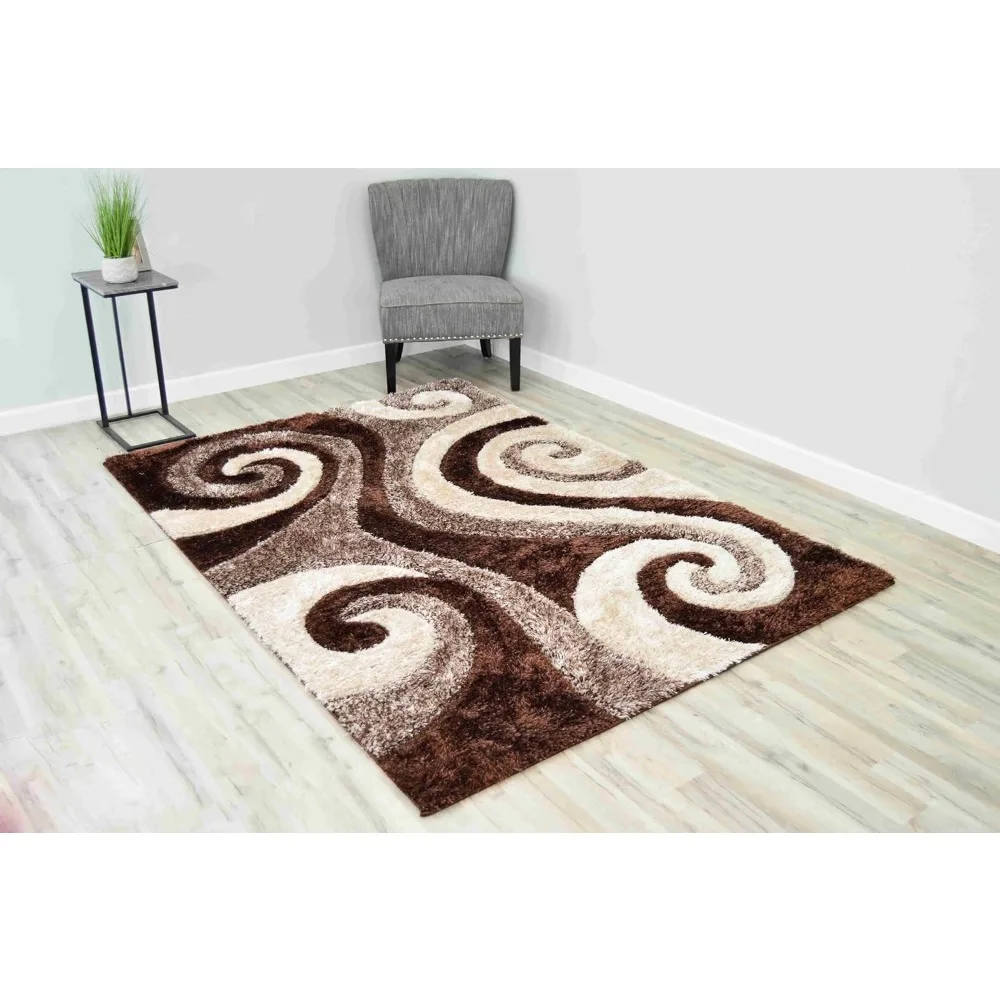 

Modern Shaggy Rug Hand Carved Thick Soft Geometric Abstract Carpet Vibrant Colors for Living Room Bedroom Office Design 6499 (Br