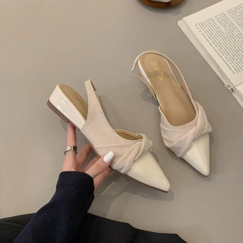 Women's Summer Sandals New with Skirt Sandals Women's Gentle Pleated Temperament French Bag Head Back Strap Wedge Heel Sandals