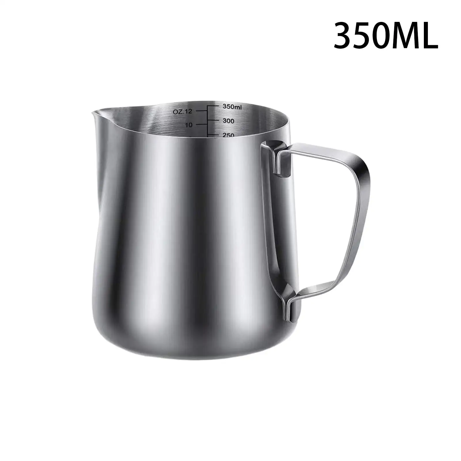 إبريق كريمر من الفولاذ المقاوم للصدأ أباريق تبخير الحليب مع قلم تزيين 350 مللي آمن للاستخدام في غسالة الأطباق ملحقات قهوة فنية لاتيه