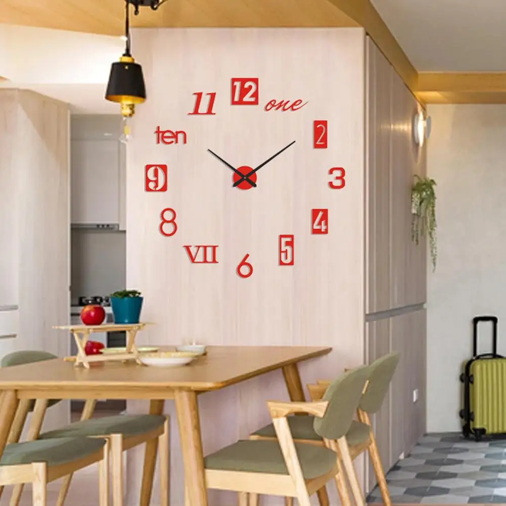 3d Luminous Wall Clock Frameless Acrylic Wall Clock Clock Wall Decoration Art Sticker Clocks Fashion Digital Clock Diy P2n8