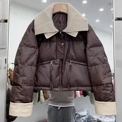 2026 Autumn Winter New Fashion Padded Coat Women Mid-Length Parkas Pocket Clothes Waist Quilted Leather Jacket Female Overcoat