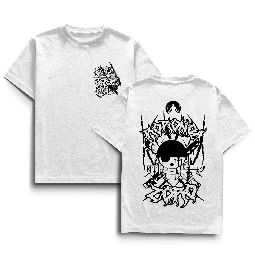 Unisex Cotton T-shirt ONE PIECE Roronoa Zoro 2026 Summer New Product Harajuku Anime Printed Loose Parent Child Short Sleeve