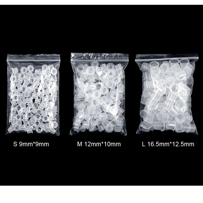 100 قطعة من أكواب حبر الوشم - بلاستيك متين، مقاسات متنوعة (9/12/15 مم) |   ضروري لفناني الوشم، عملية خالية من الأدوات