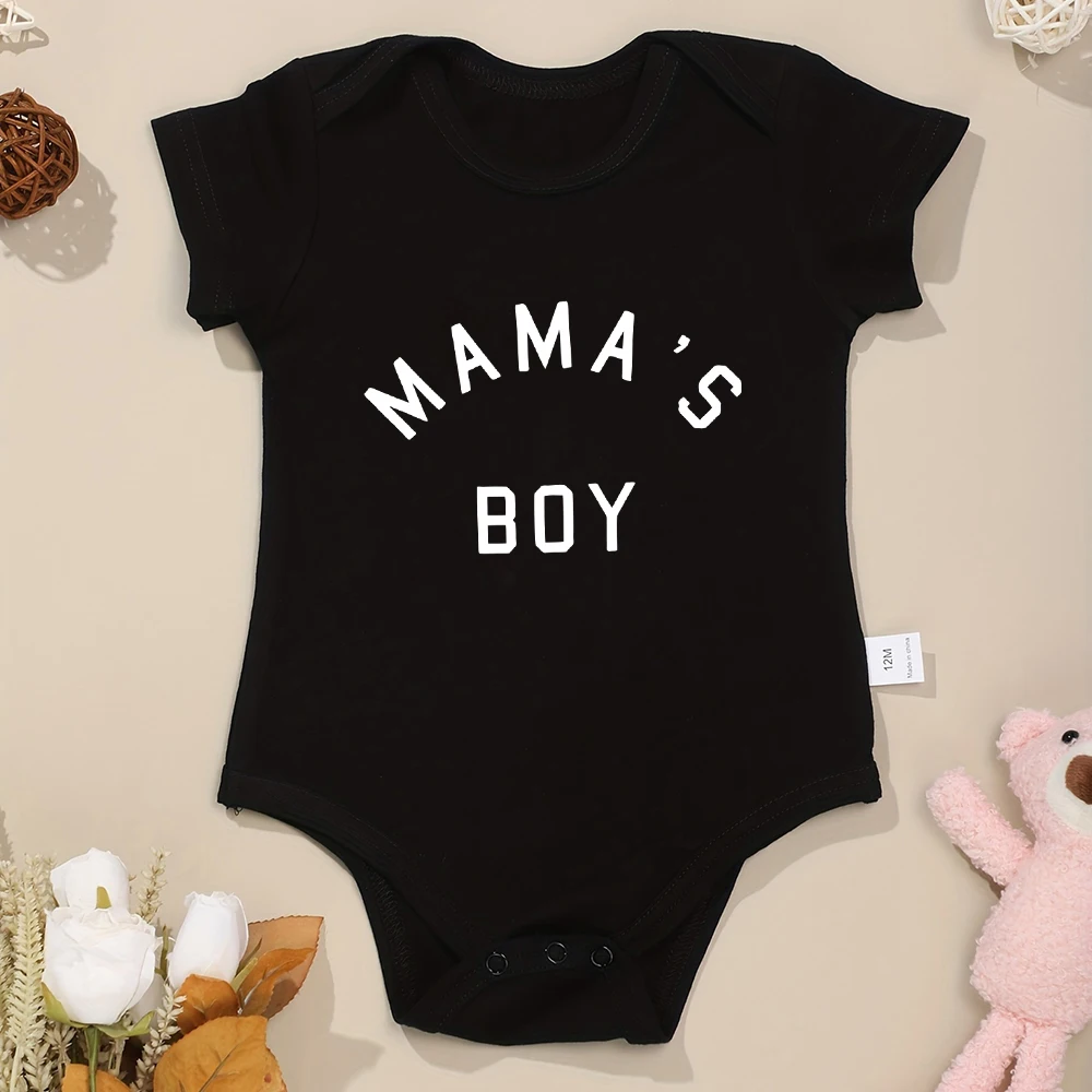 MAMA'S BOY Toddler Bodysuit Summer O-neck Short Sleep Comfy Newborn Girl Clothes Casual Versatile 0-24 Months Baby Boy Romper