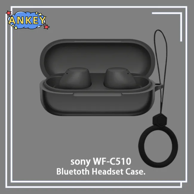 Case for Sony WF-C510 Protective Cover Ring C510 WFC510 Anti-fall Soft Silicone Wireless Bluetooth Earbuds Carrying