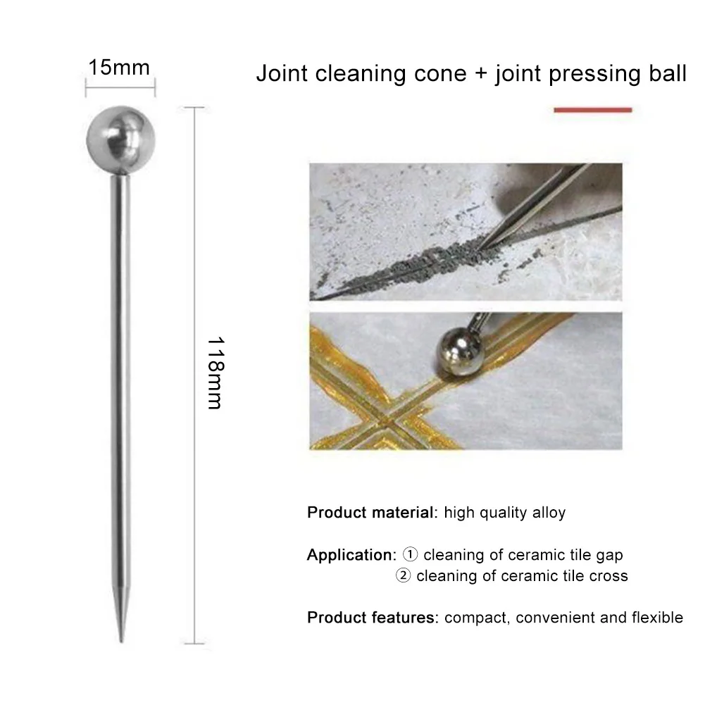 5pc beleza costura ferramenta de construção piso telha cerâmica grout reparação aço pressionado bola vara canto ângulo raspador parede gap cleaner