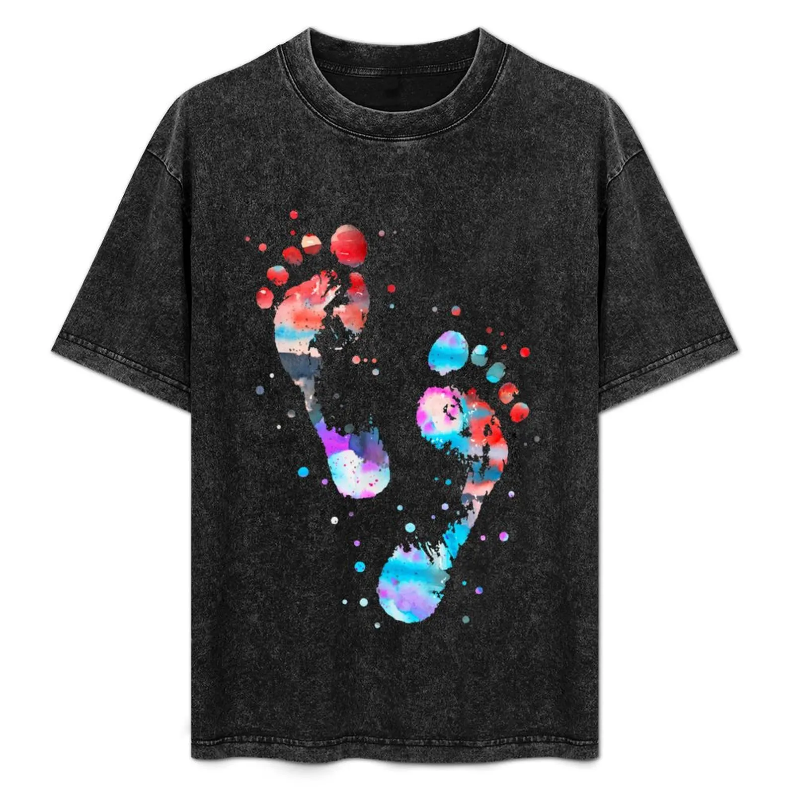 Footprint, human footprint T-Shirt Novelty Print Casual Tee Shirt