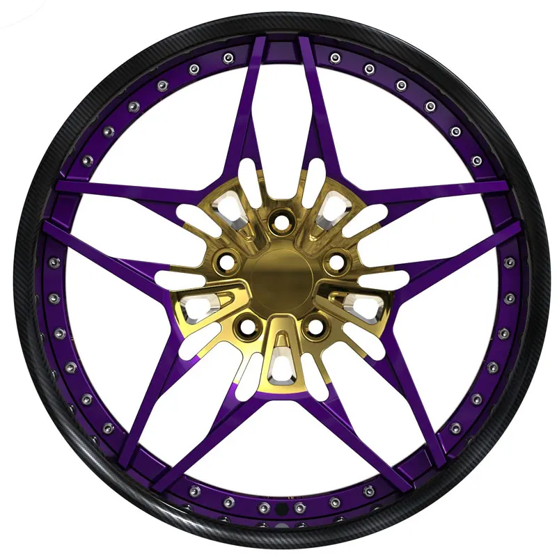 Carbon Fiber Forged Wheels, 19-22 Inch Aluminum Alloy Rims, Two-piece Forged Wheels 5x114, 5x112, 5x120, 5x130 For Luxury Cars