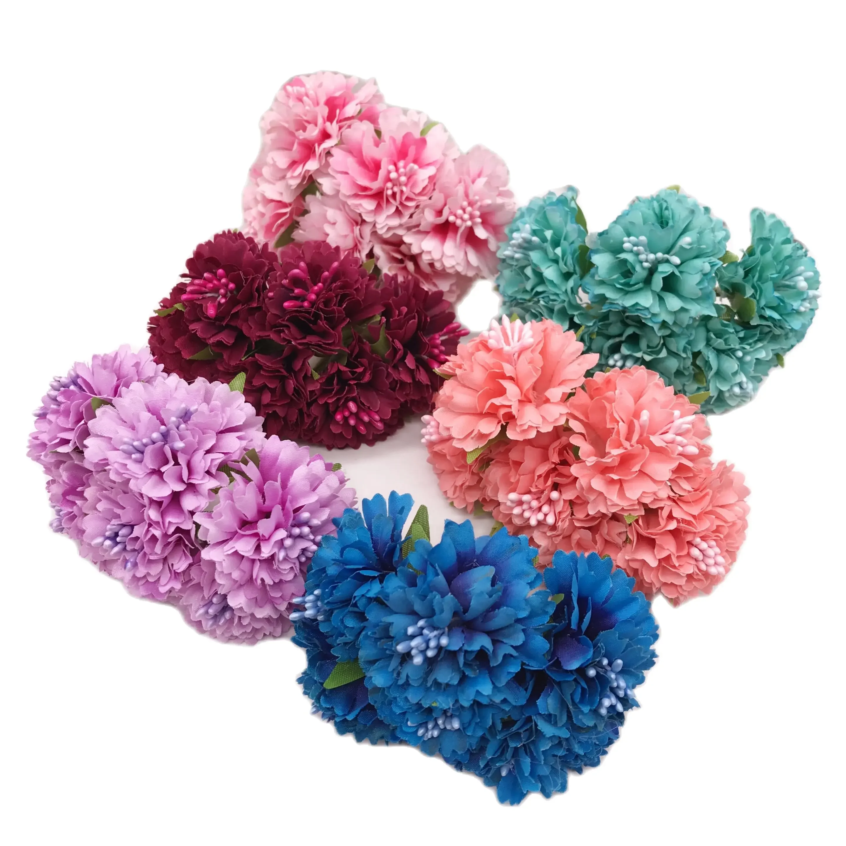 Marigold 6pcs/bunch 4cm mini daisy flower bouquet artificial flower wedding decoration diy craft home decoration accessories