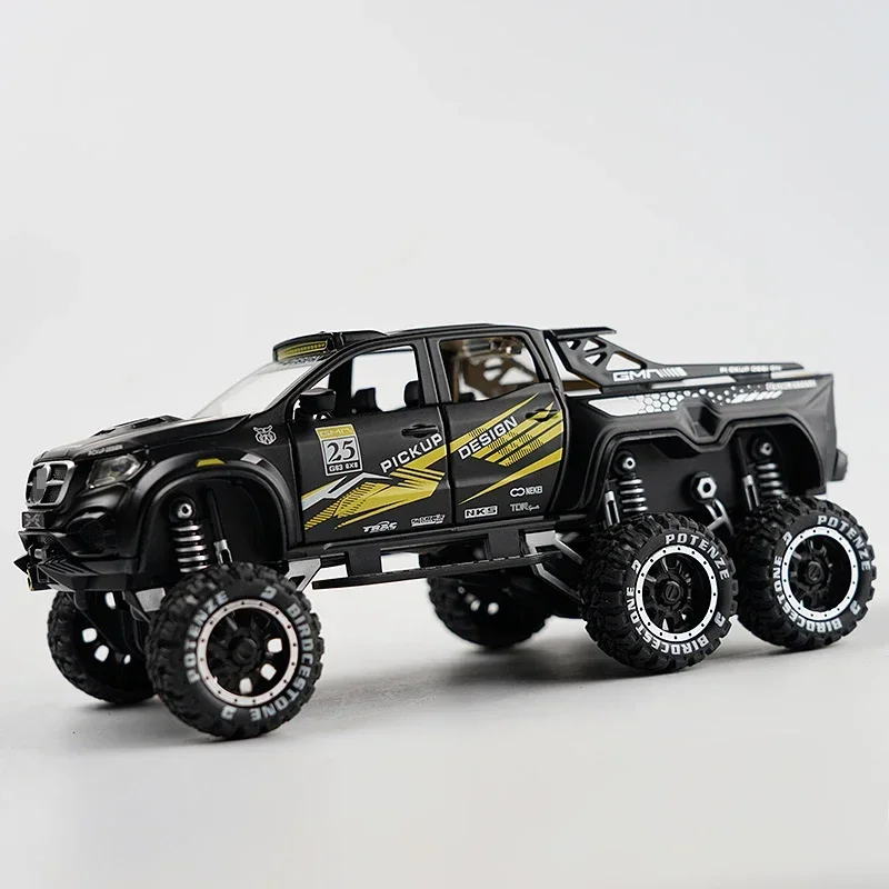 Model Of XCLASS EXY 6X6 Pickup 1:28  Metal Toy Car Sound Light Simulation Car Pull Back Model Toys For Boys Light Toys