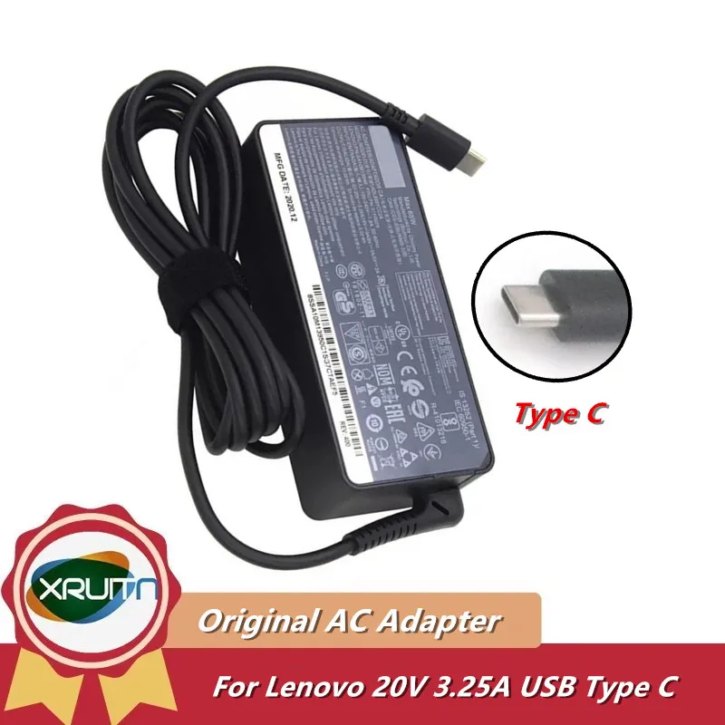

Original 65W Type-C AC Adapter Charger For Lenovo ThinkPad 20V 3.25A ADLX65YDC3D ADLX65YCC3D ADLX65YLC3D Laptop Power Supply