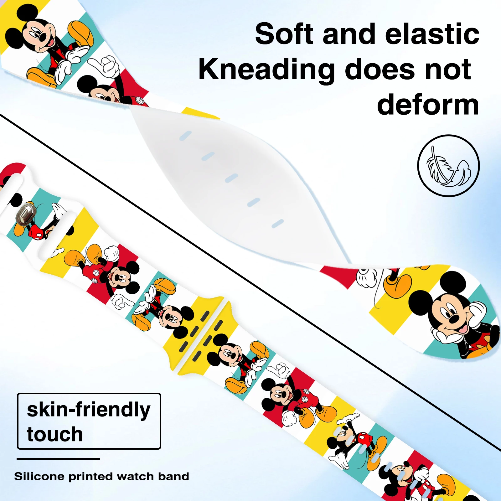 Disney Multiple Series Print Strap for iWatch 11 10 9 SE Silicone Band Replaceable Watchband for Apple Watch 46mm 44mm 42mm 41mm