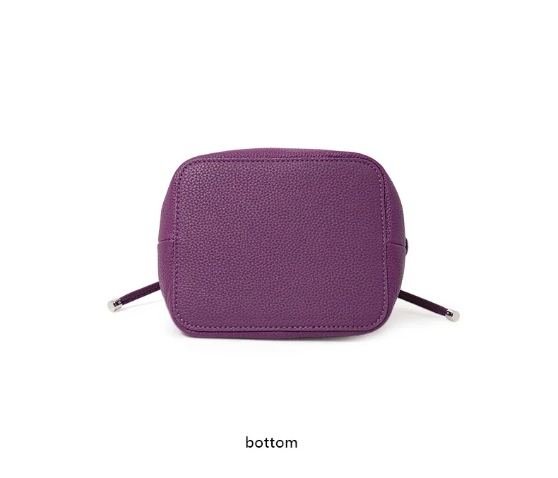 Elegante Handtasche aus echtem Leder, einzelne Schultertasche, Crossbody-Tasche, erste Schicht Rindsleder, Bucket Bag für den Arbeitsweg, Litschi-Muster – Detail 10
