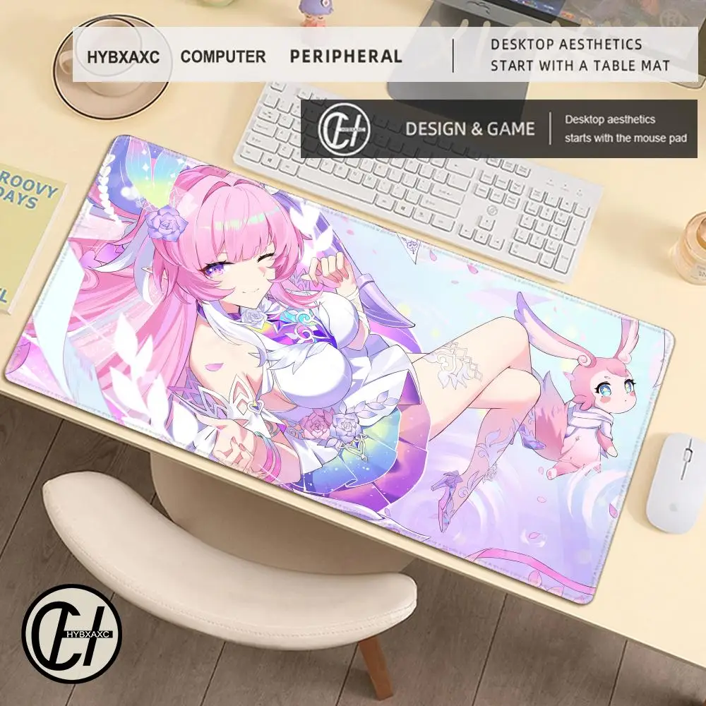 New Pretty Cyrene Mice Mat Honkai Star Rail Mouse Pad PC Keyboard Pad Laptop HYBXAXC Mousepad Kawali Anime Big 900×400mm DeskMat