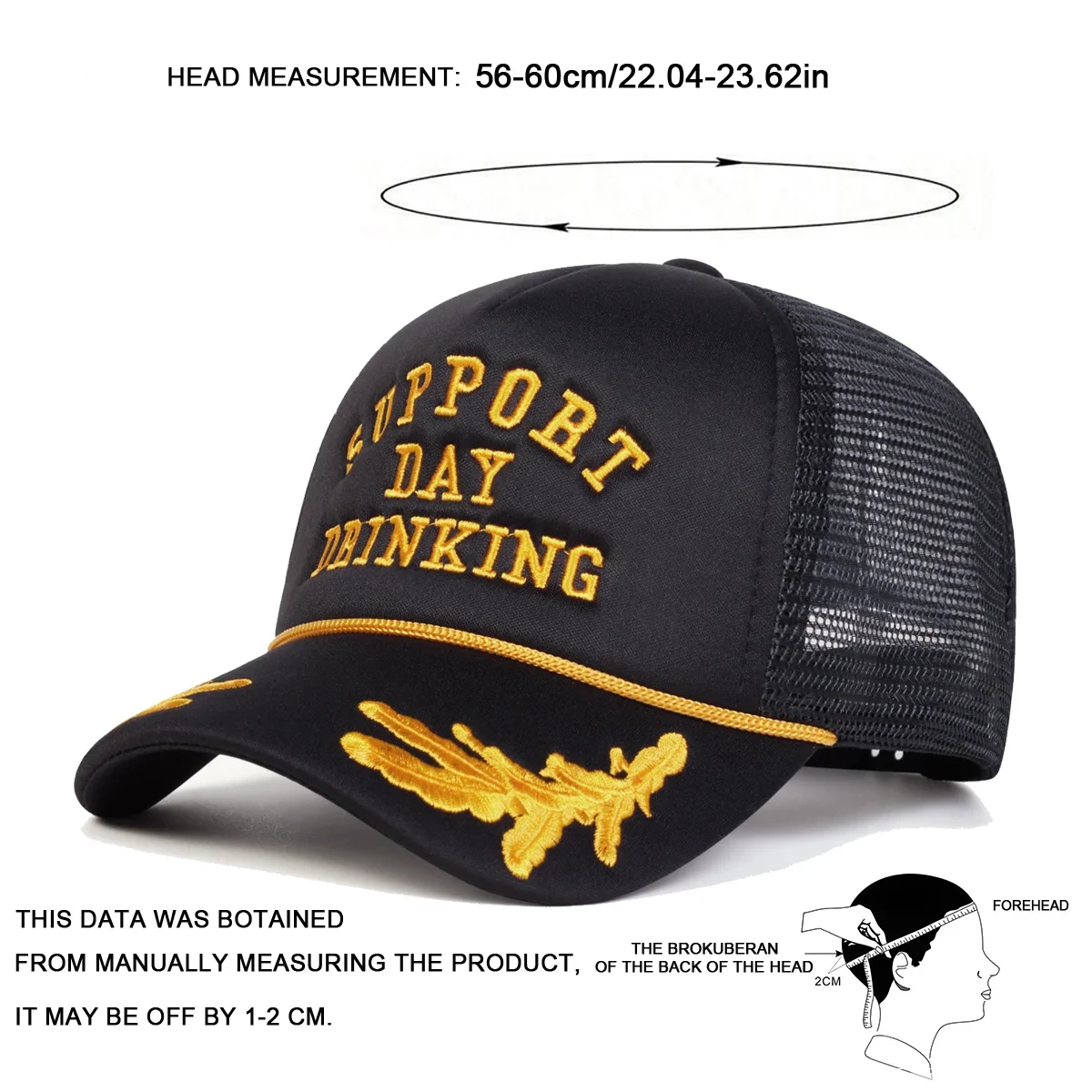Unisex DRINKING Letter Embroidery Baseball Net Caps Spring Summer Outdoor Adjustable Casual Hats Dad Hat Sunscreen Hat
