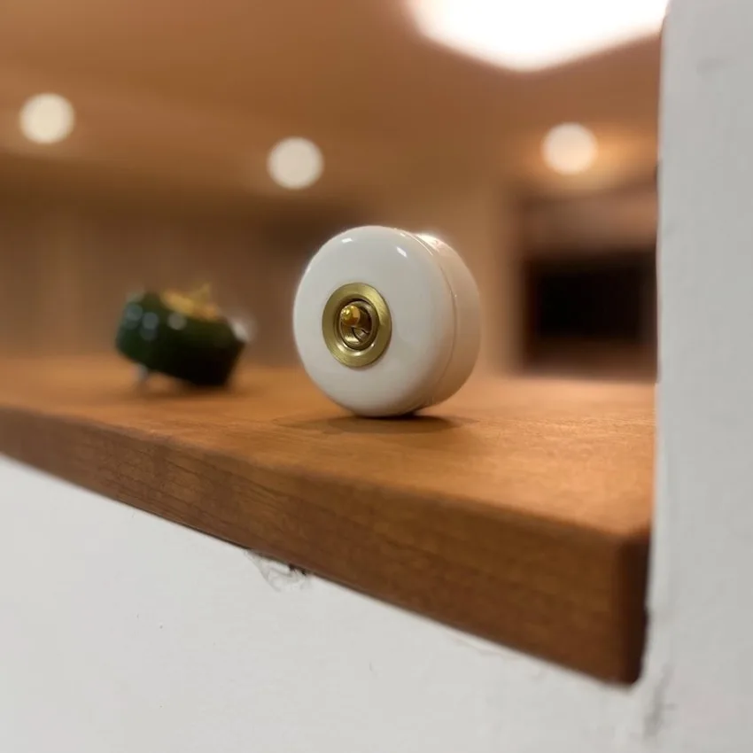 Vintage Retro Switch Led Metal Lever Creative Black White Simple Decorate Round Ceramic Porcelain Toggle Light Switch